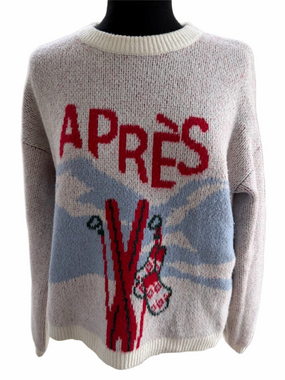 A New Day Target Women Apres Ski Knit Swearer Size XL Cozy Cabin Crewneck EUC